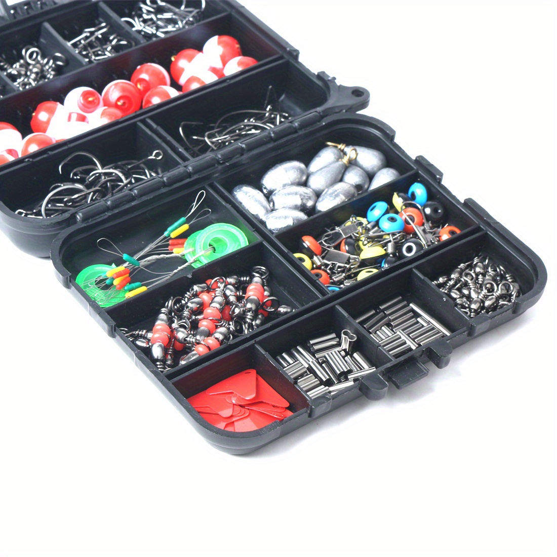 Portable Fishing Accessories Kit Set - Includes Tackle Box,  Saltwater/Freshwater Fish Hooks, Bait Parts - Perfect for Travel and  Outdoor Fishing