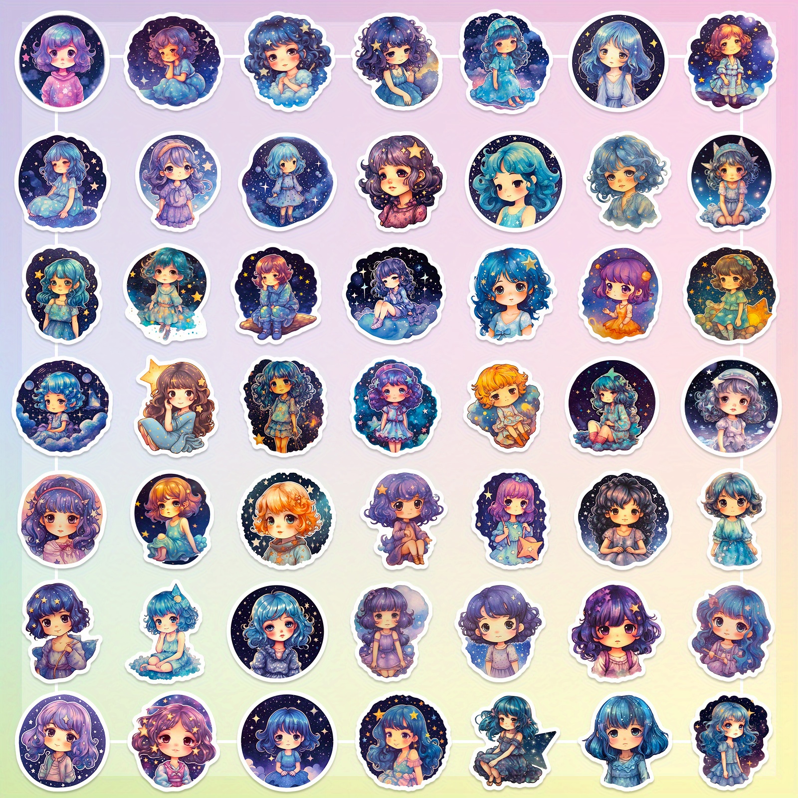 Cute Anime Stickers Vinyl Waterproof Kawaii Girl Stickers - Temu