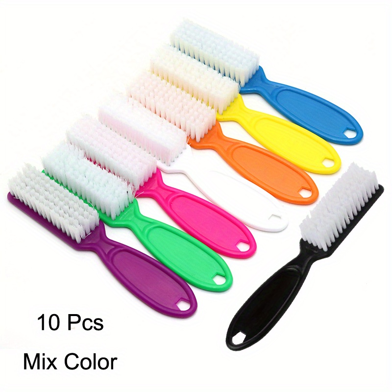 Image of 10 Pcs Large Nail Cleaning Brush For Acrylic, Uv Gel, And Nail Art - Remove Dust And Powder With Ease