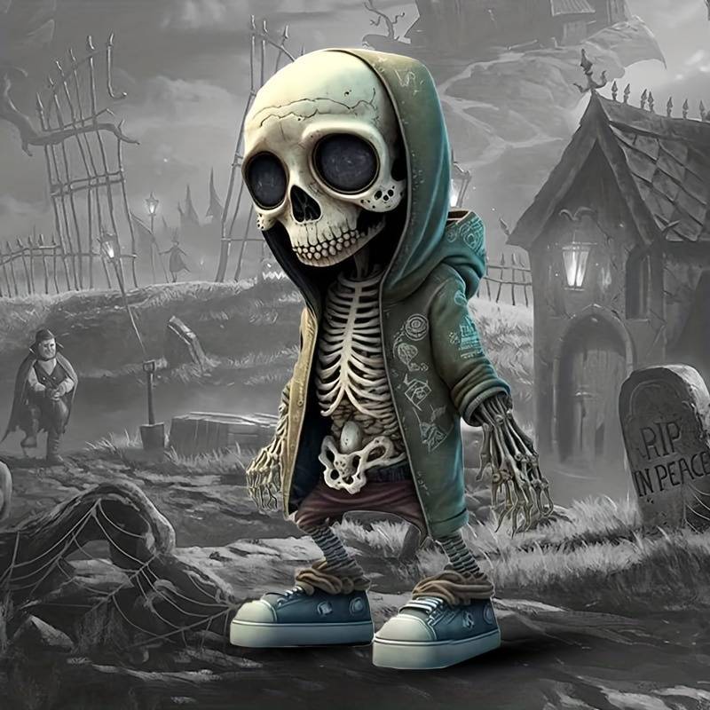 1pc Halloween Cartoon Skeleton Gothic Dekoration Harz - Temu Germany