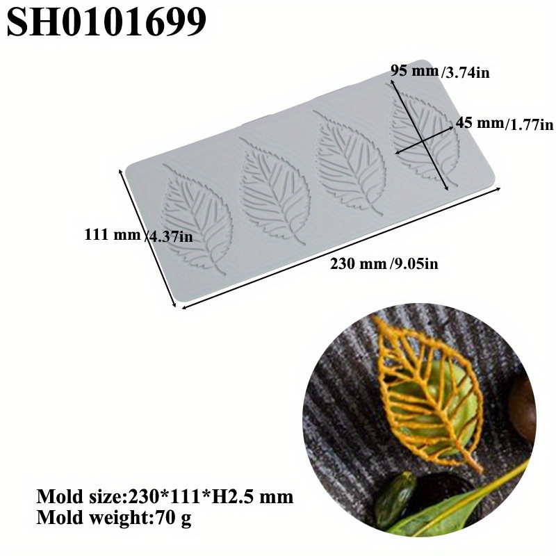  Hollow Leaf Molds, Silicone 3D Hollow Leaf Candy Mold Leaves  Chocolate Fondant Mold for Cupcake Baking Sugar Cakes Decorating : Home &  Kitchen