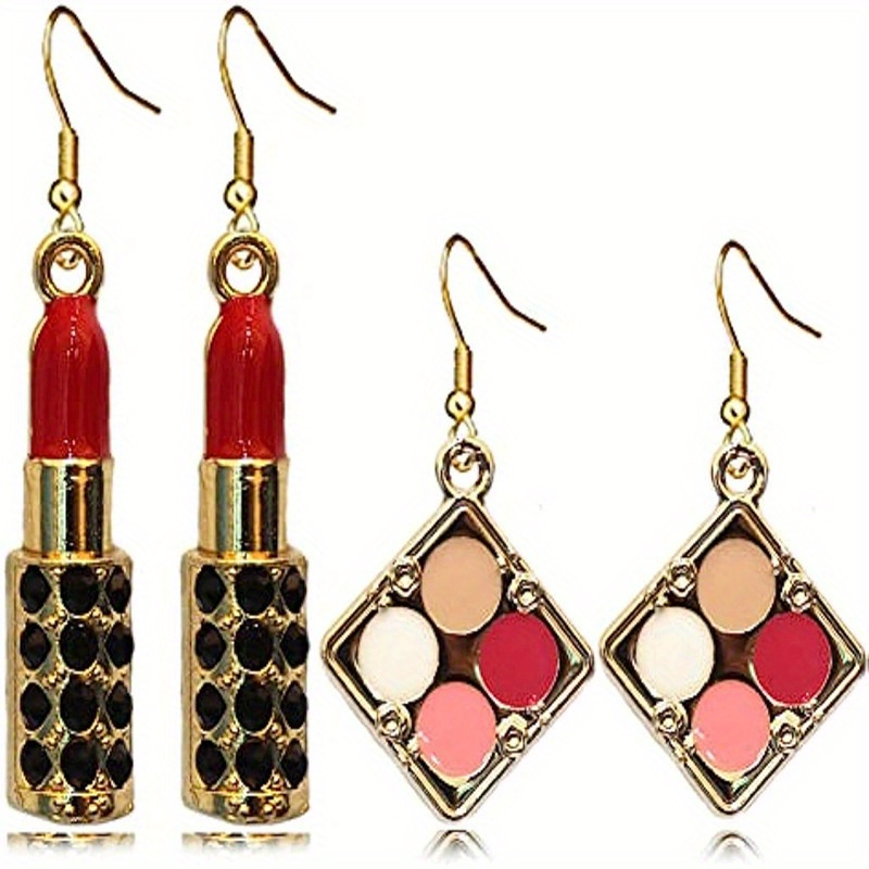 Of Irregular Lipstick Pendant Earrings, Suitable As Gifts For And Teenage Girls, For Teenager