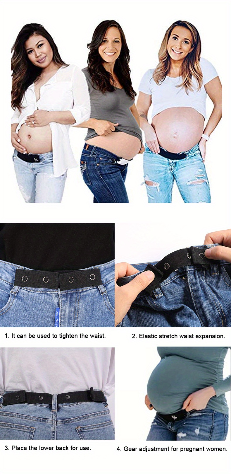 Extension de taille de pantalon Keenso, extension de ceinture élastique  pratique 30 pièces, pour les femmes ajustement de la taille hommes élargir  la circonférence 