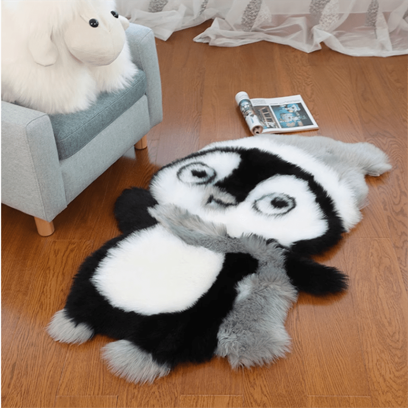 1pc cute fluffy 2x3 penguin rugs for bedroom living room super soft shaggy   fur cute rugs machine washable non shedding creative throw rugs for home office home decor room decorative rugs details 1