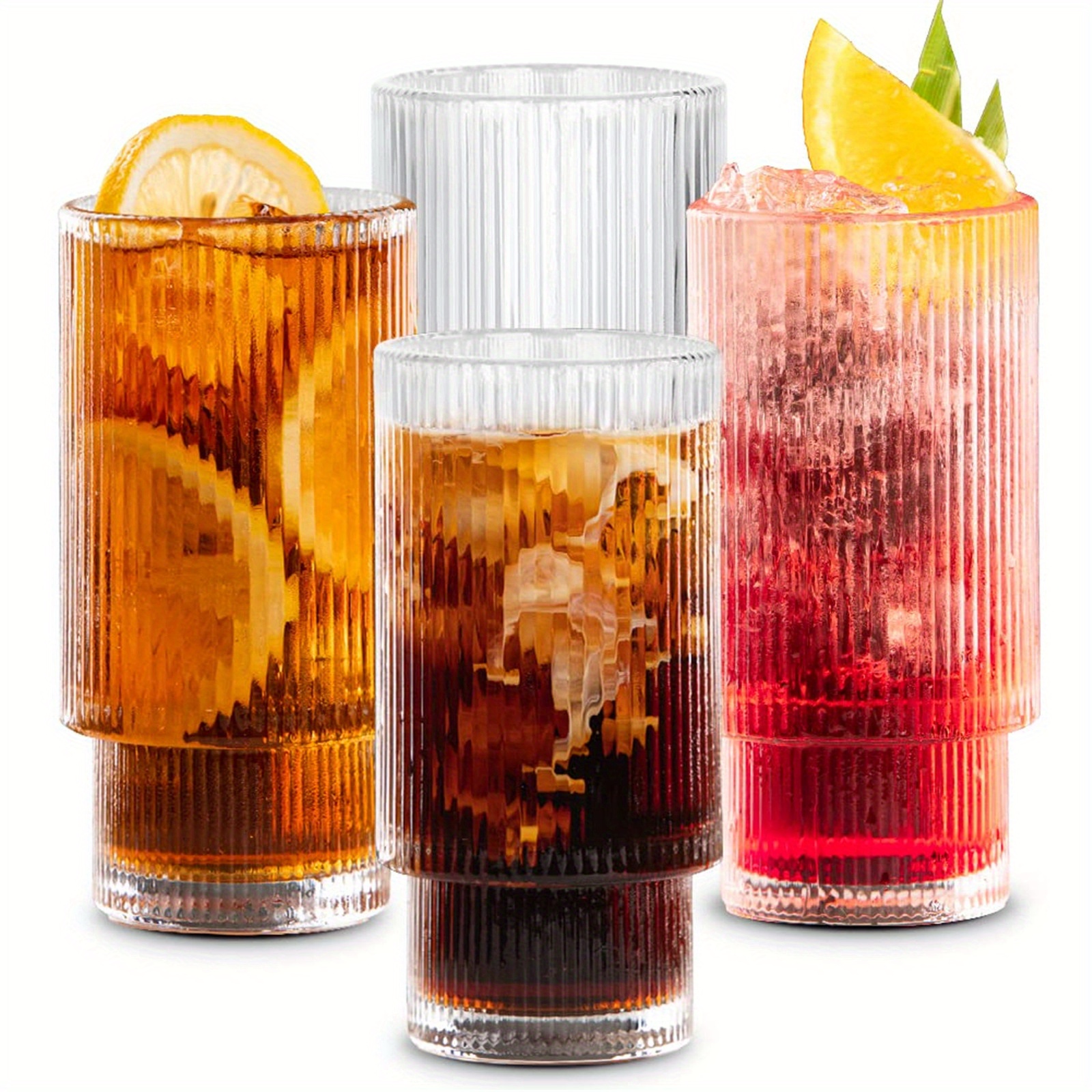 Glass Cups,18 oz Iced Coffee Cups,Drinking Glasses,Beer Can Glass Glass Tumbler for Smoothie, Whiskey, Cocktail, Soda, Boba Tea, Gift, Size: One Size