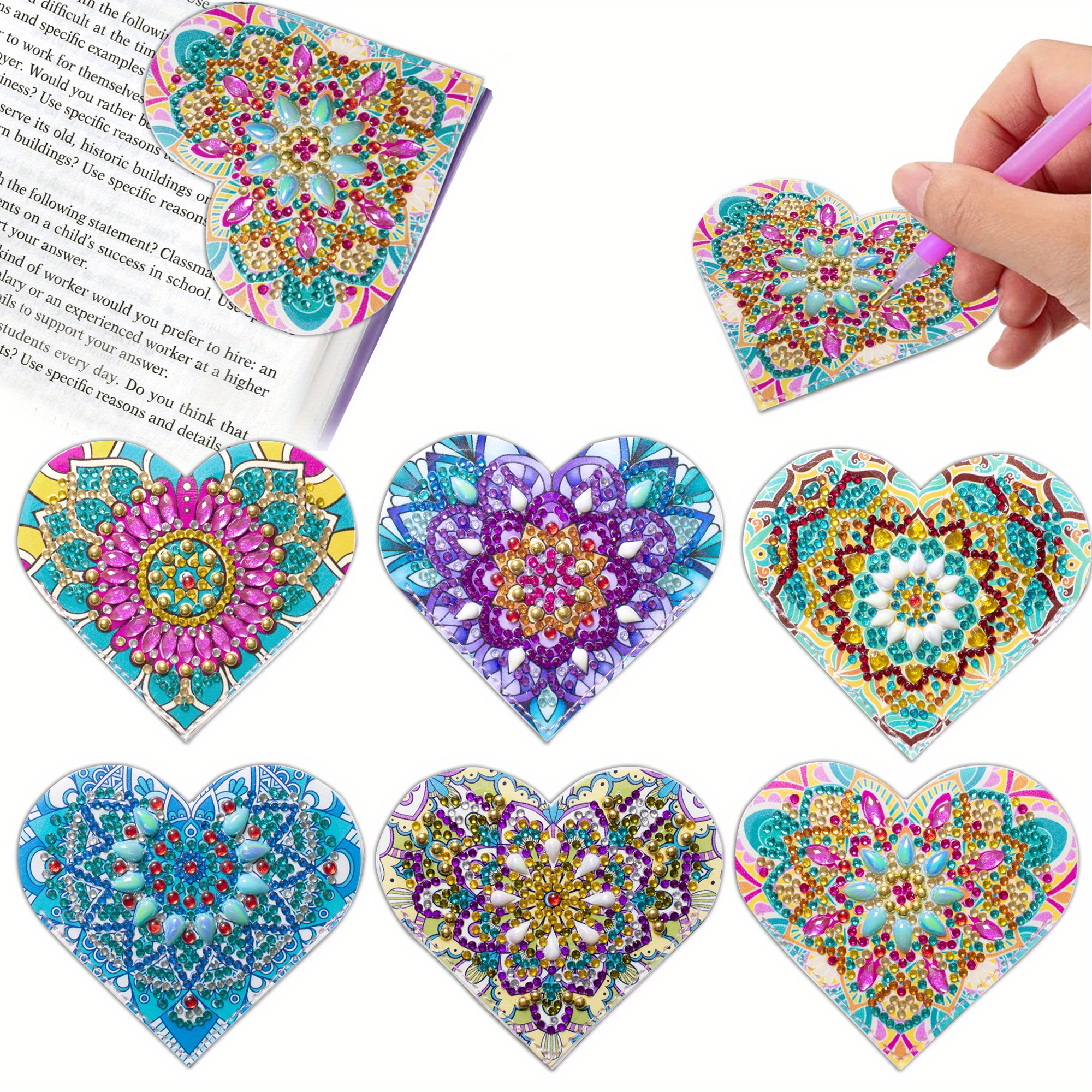 Diamond Painting Bookmarks, 4 PCS Flower Diamond Bookmark Corner 5D Diamond  Art Bookmark for Book Lovers DIY Bookmarks for Adult Kids