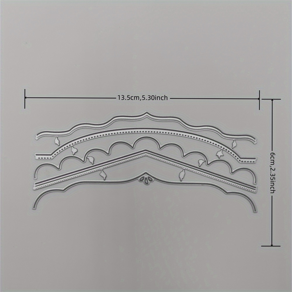 Image of Lace Wave Greeting Card Paper Border Cutting Die For Diy Scrapbooking Supplies