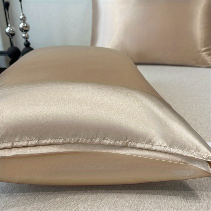 2pcs breathable satin pillowcases without core for hair and   colorful satin pillowcases for bedroom decor details 6