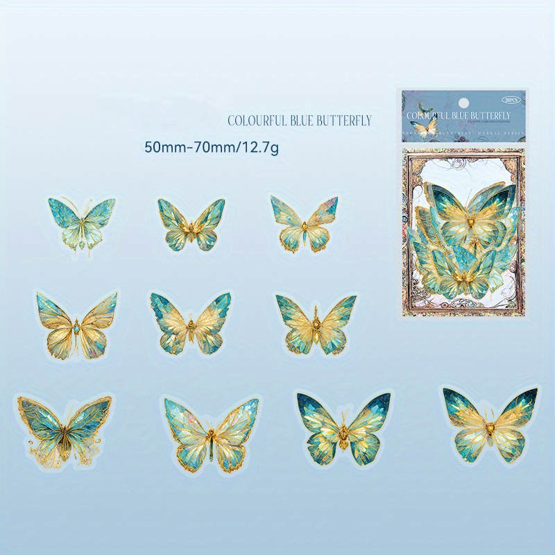 Pet Three dimensional Laser Golden Butterfly Stickers - Temu