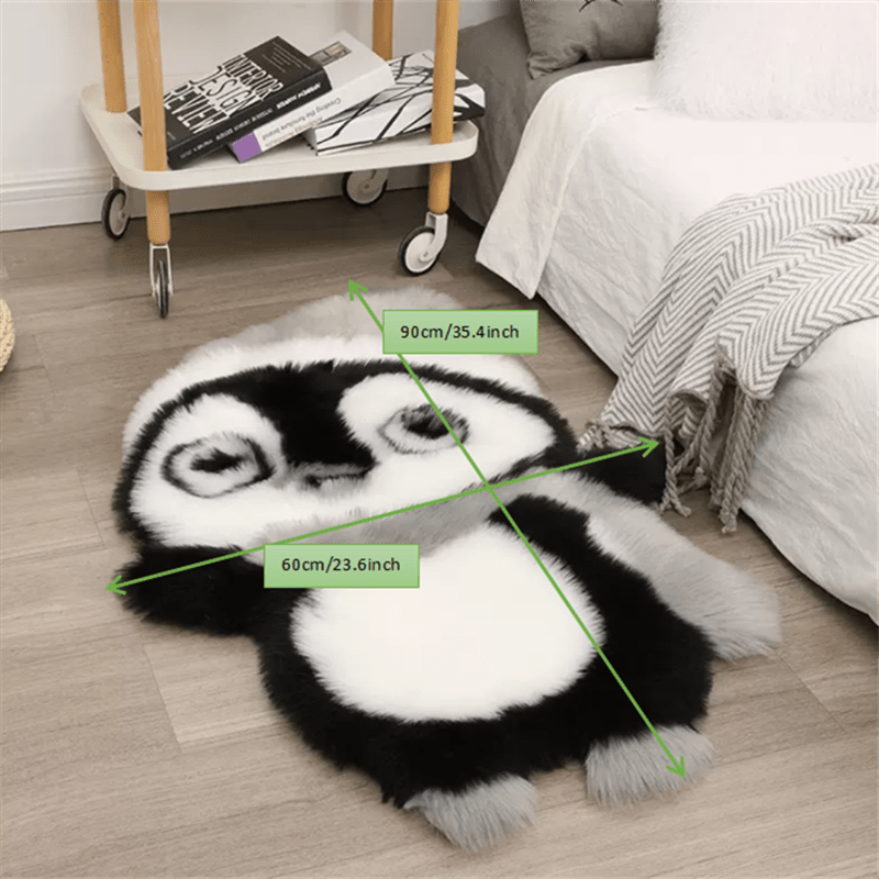 1pc cute fluffy 2x3 penguin rugs for bedroom living room super soft shaggy   fur cute rugs machine washable non shedding creative throw rugs for home office home decor room decorative rugs details 3