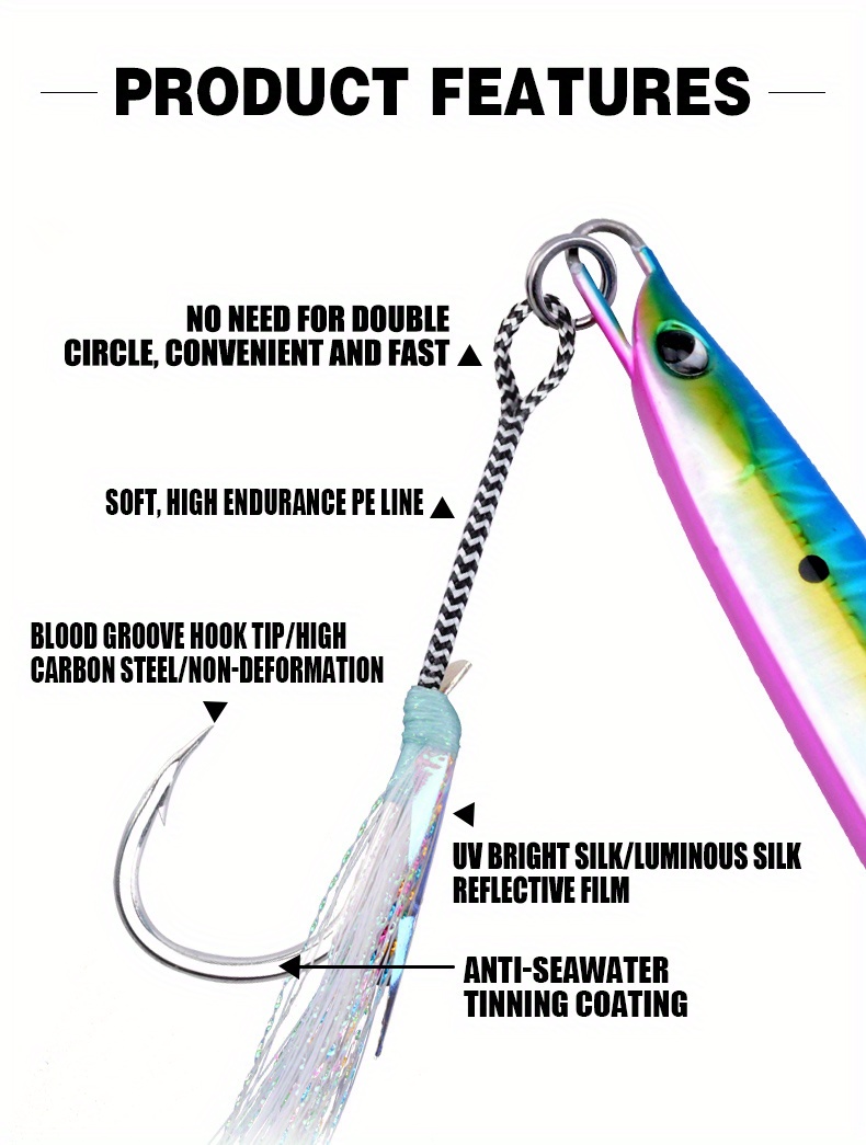 Bag Mustad Jigging Assist Hook 3/0 7/0 Carbon Steel Slow Jig - Temu