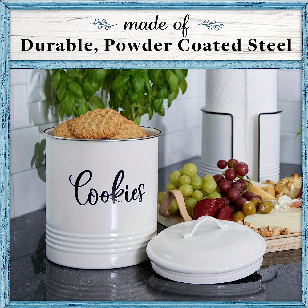 Farmhouse Cookie Jars  3 Glass Storage Containers with Lids