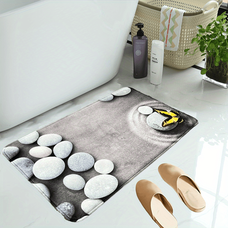 Memory Foam Bath Mat, Gray Pebble