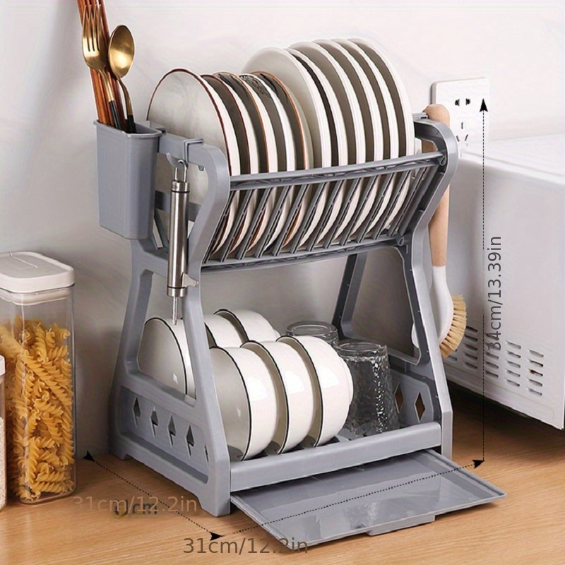 Wall Mounted Stainless Steel Dish Drying Rack Fruit Vegetable Storage  Basket with Drainboard and Hanging Chopsticks Cage Knife Holder Kitchen  Supplies