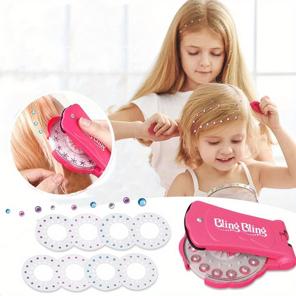 Hair Shining Diamond Stamper Hair Bedazzler Kit with Hair Glitter Patch  Stamper Tool for Hair 10 Different Types 120 Hair Glitte