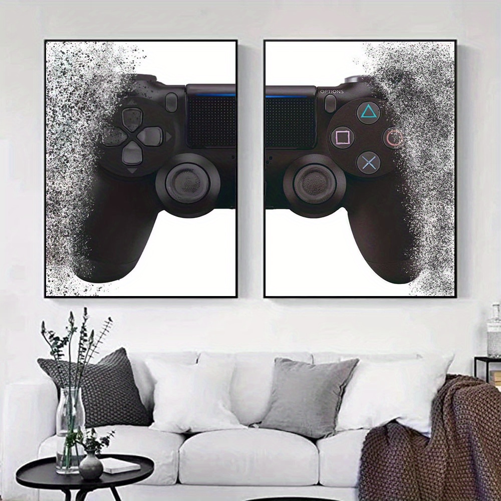 Abstract Gamepad Wall Art Poster, Gaming Console Wall Art Print on