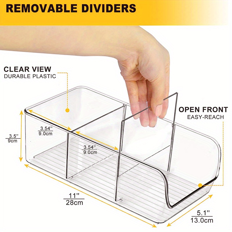  Simple Houseware Organizador de refrigerador para cocina/ despensa, transparente, juego de 4 : Hogar y Cocina