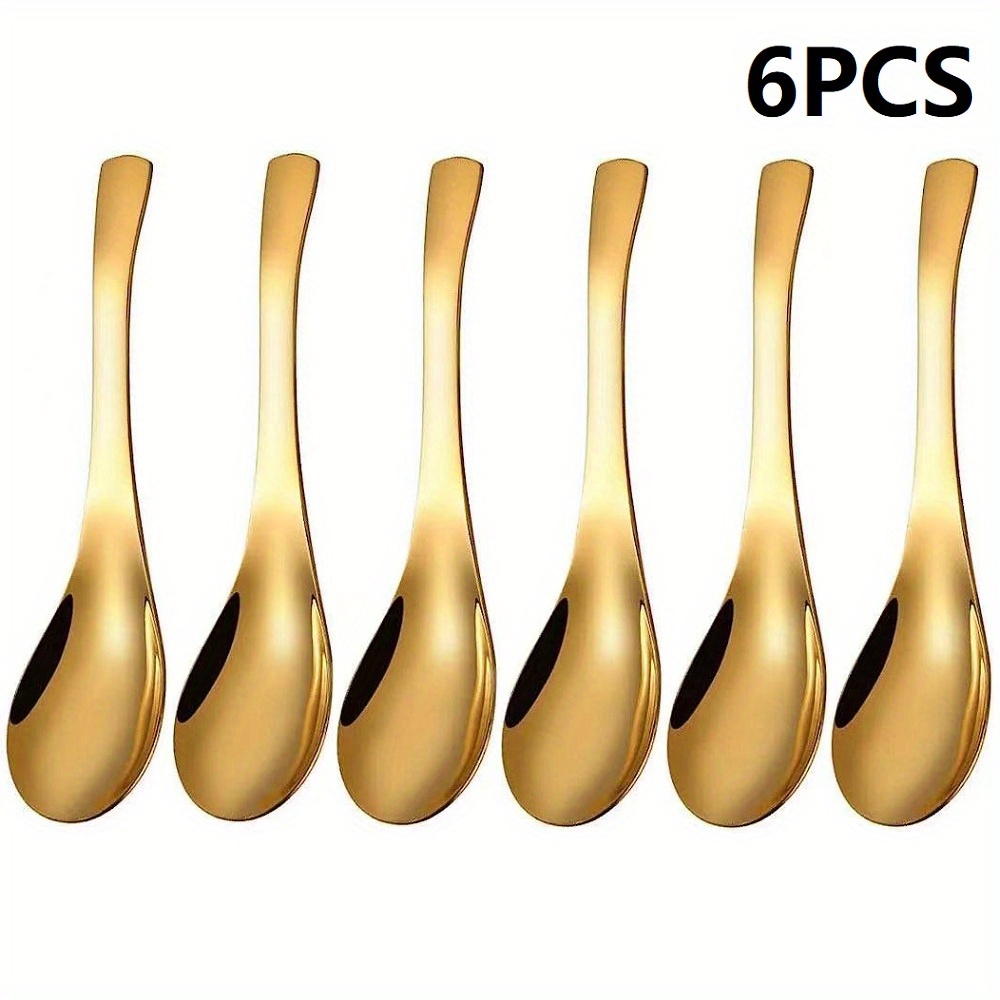 TEMU Heavy Soup Spoon, High-grade Stainless Steel Soup Spoon, Tabletop Soup Spoon, Set Of 6 Soup Spoons. Classic And . Dishwasher Safe. Holidays: