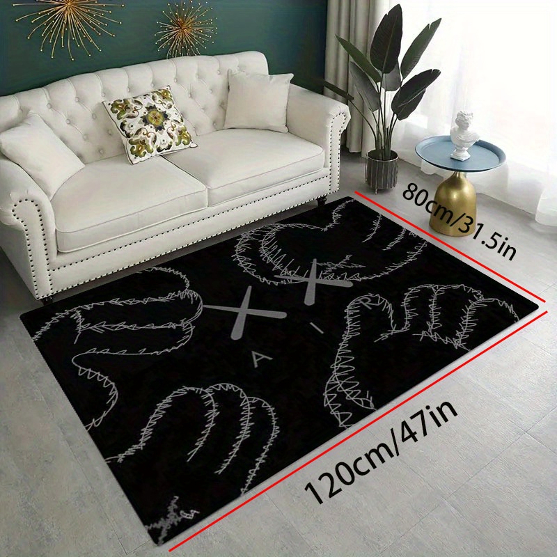 Modern Abstract Fluffy Living Room Rug