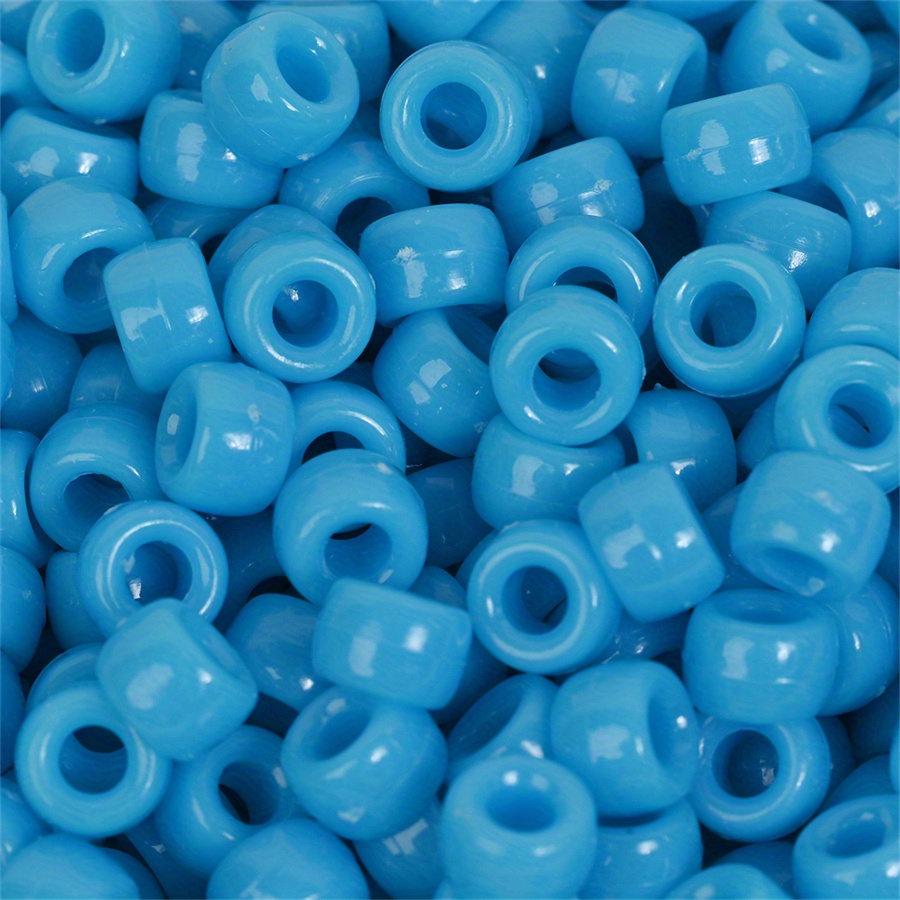 Light Blue Plastic Craft Pony Beads 6x9mm Bulk Pack - Pony Bead Store