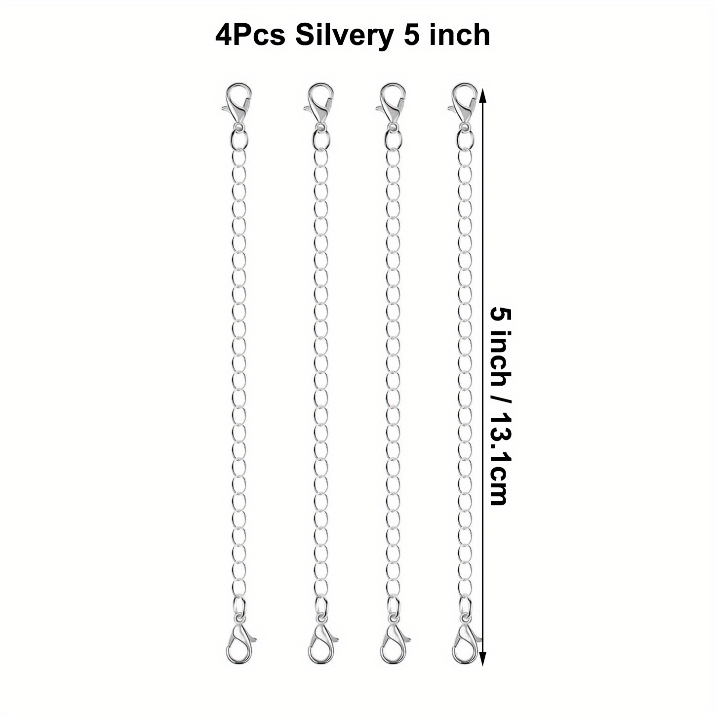 3 Pcs Necklace Extender, 925 Sterling Silver Extension for Jewelry Necklace  Bracelet Anklet Extenders for Women Jewelry Making Chains 2 inch, Silver