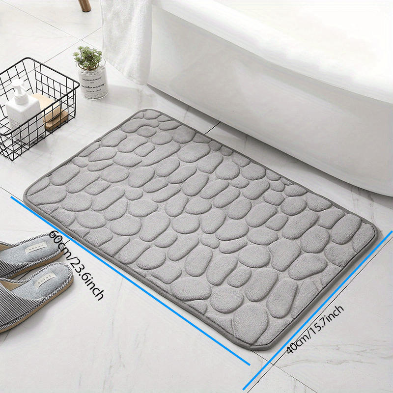 Gray 40cm x 60cm Anti-Slip Bath Mat Soft Memory Foam Bathroom