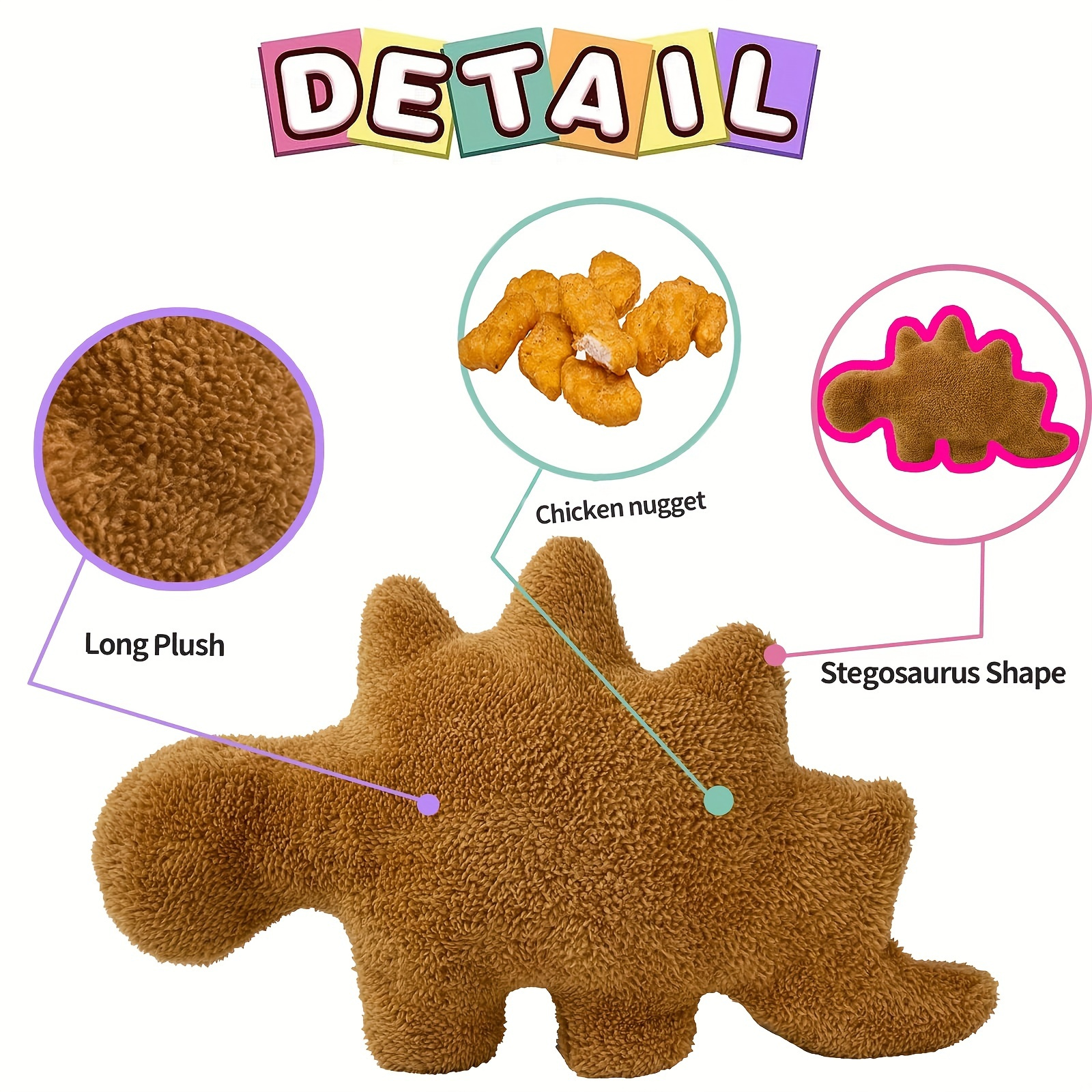 1 Peça, Dino Nugget Plush, 19In/48,26cm Dino Nugget Pillow Stuffed Toy, Dino  Chicken Nuggets Travesseiros Presentes Para Crianças Adultos Namorada  Decorações De Natal, Jogos Educativos Engraçados, Presentes De Festa,  Presentes Infantis, Presentes