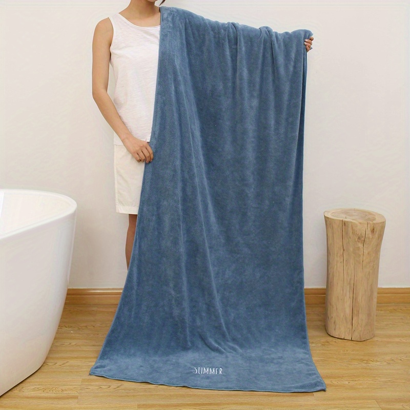 Coral Fleece Embroidery Bath Towel Quick Dry Soft Bath Sheet