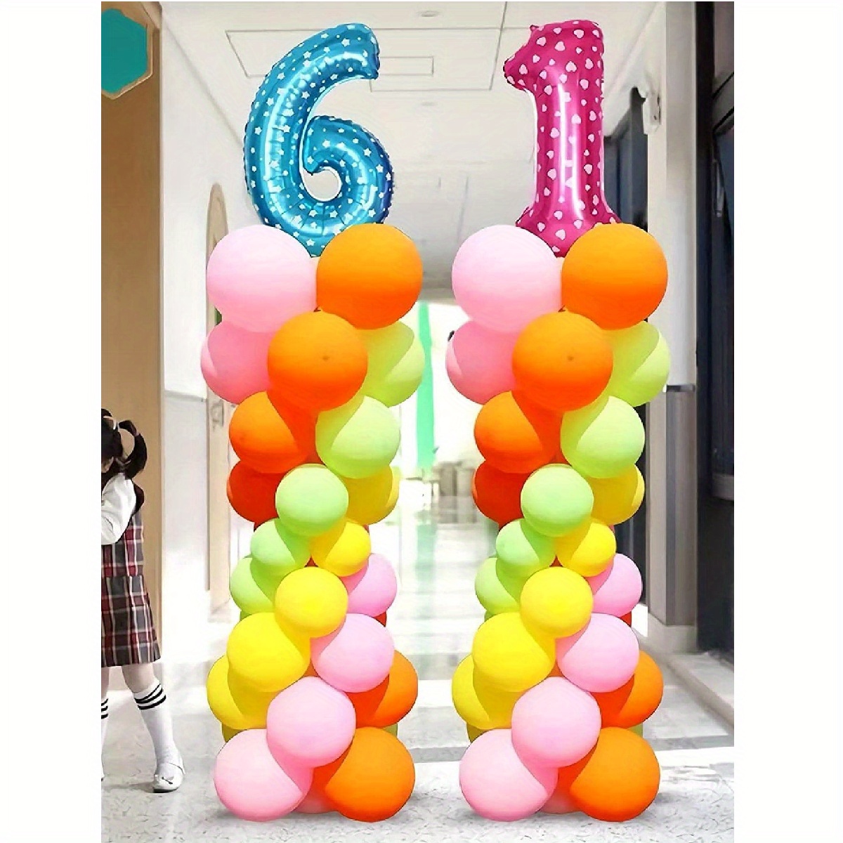 Acquista Kit colonna per palloncini da 130 cm Supporto per arco in plastica  con palo di base Decorazione per palloncini per feste di compleanno per  matrimoni