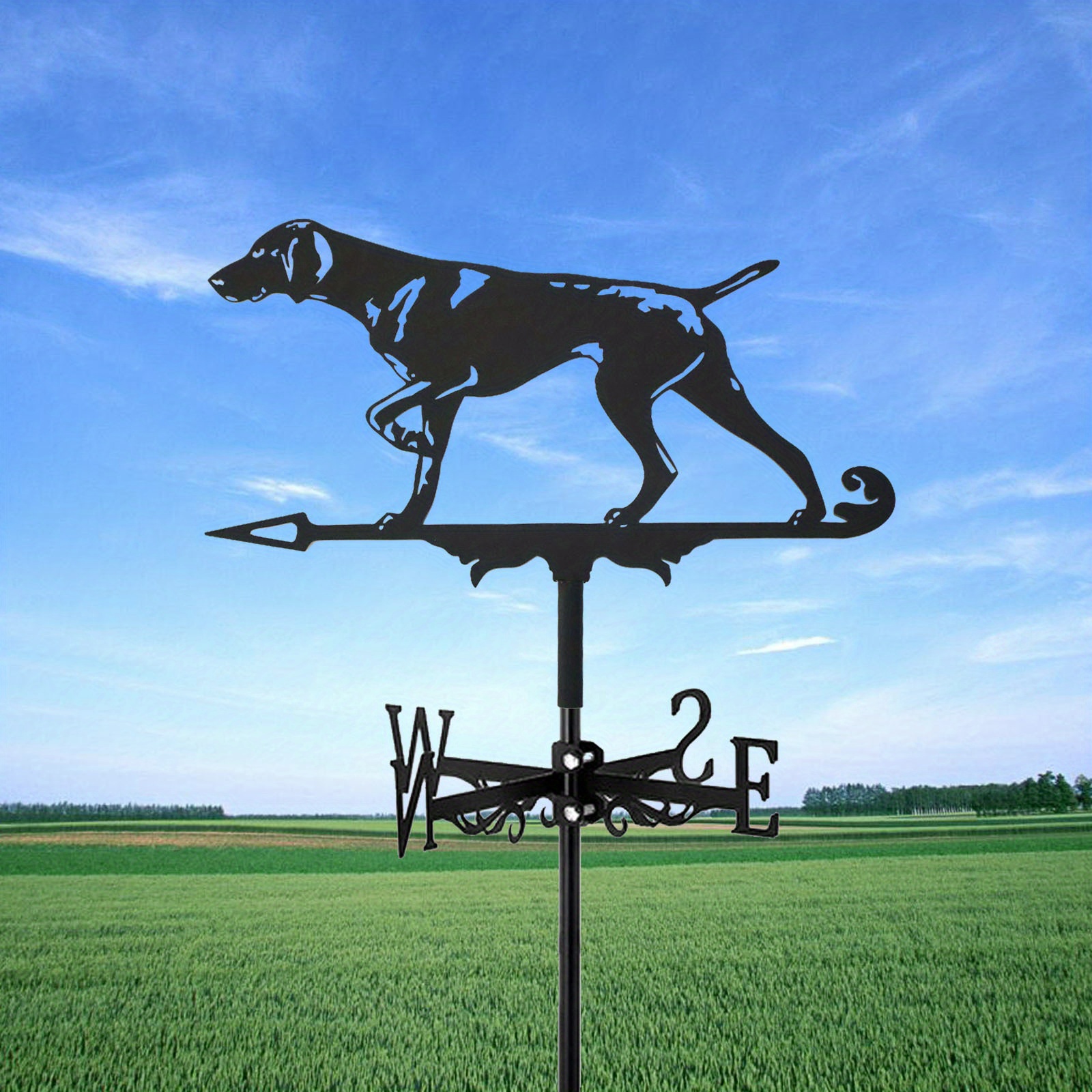 1pc Roof Foxhound Weathervane Retro Metal Wind Vane Black Spray Paint ...