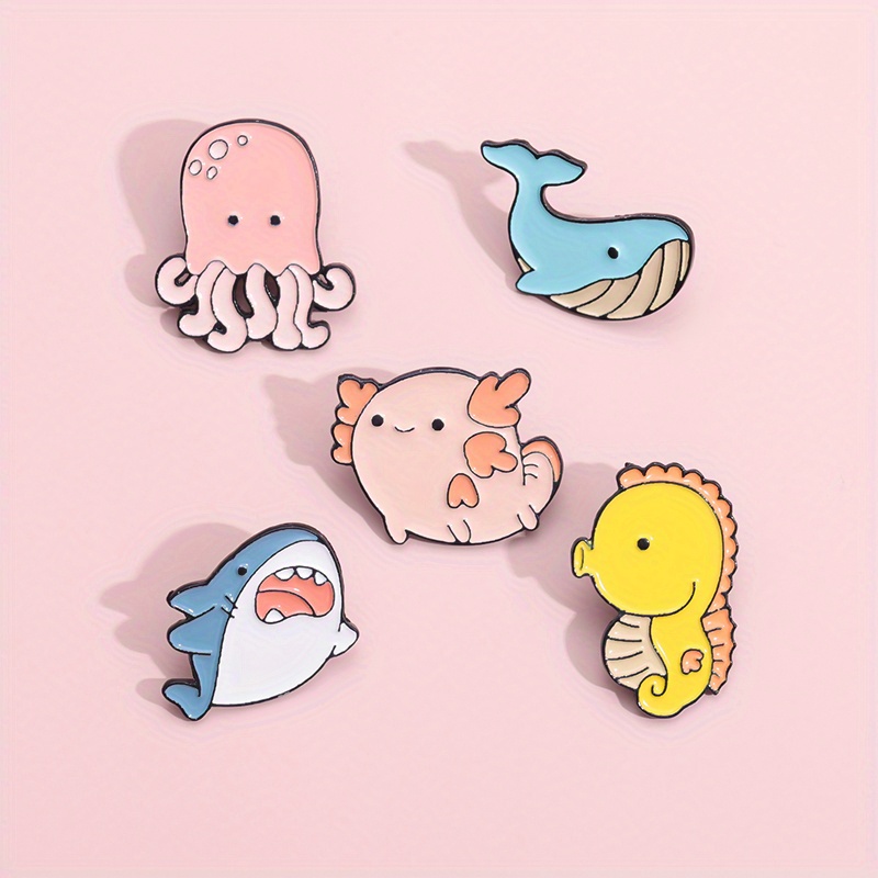 Cute Sea Animals Enamel Pins Whale Dolphin Brooches Lapel - Temu