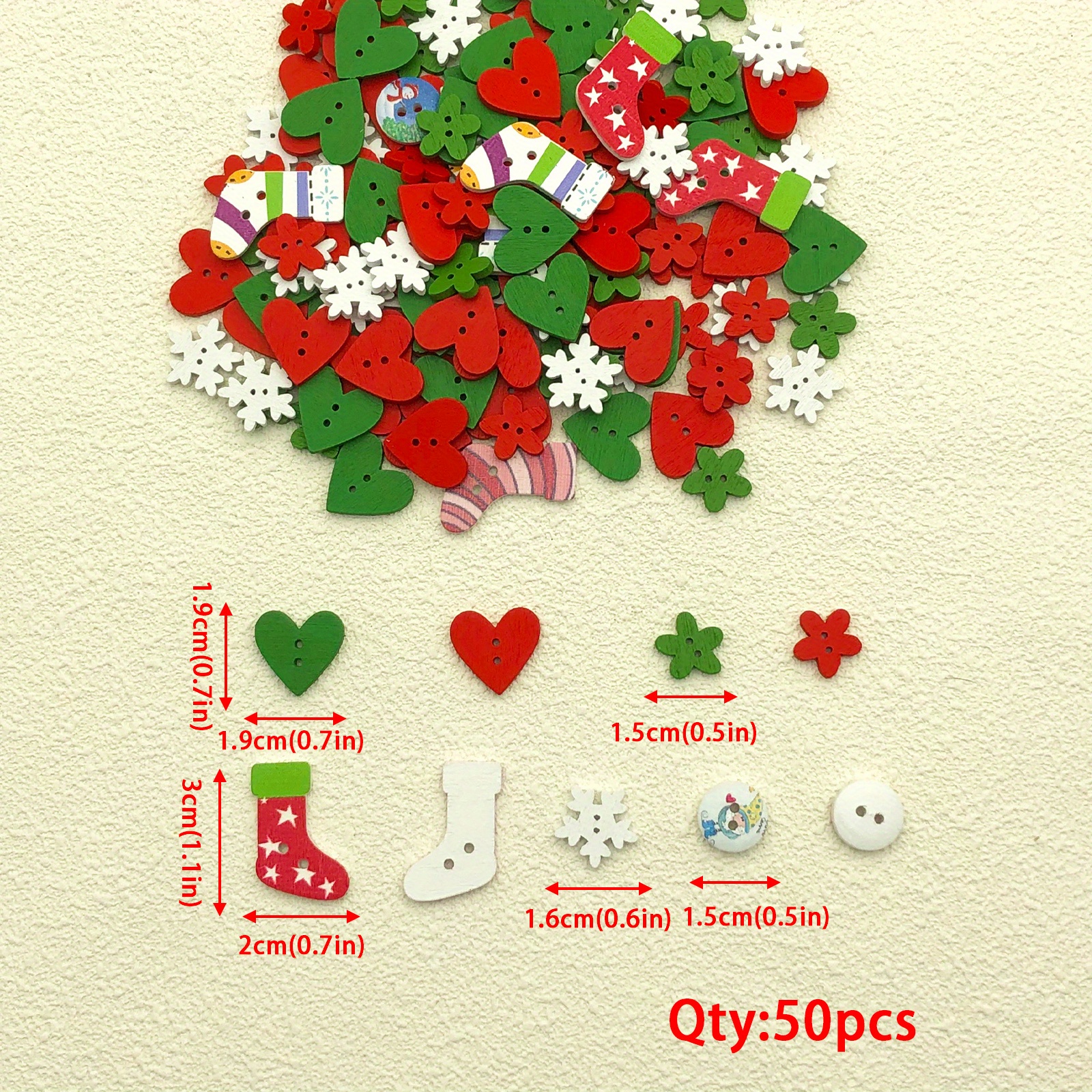 Snowflake Buttons Christmas Wooden Mixed Colorful Buttons - Temu