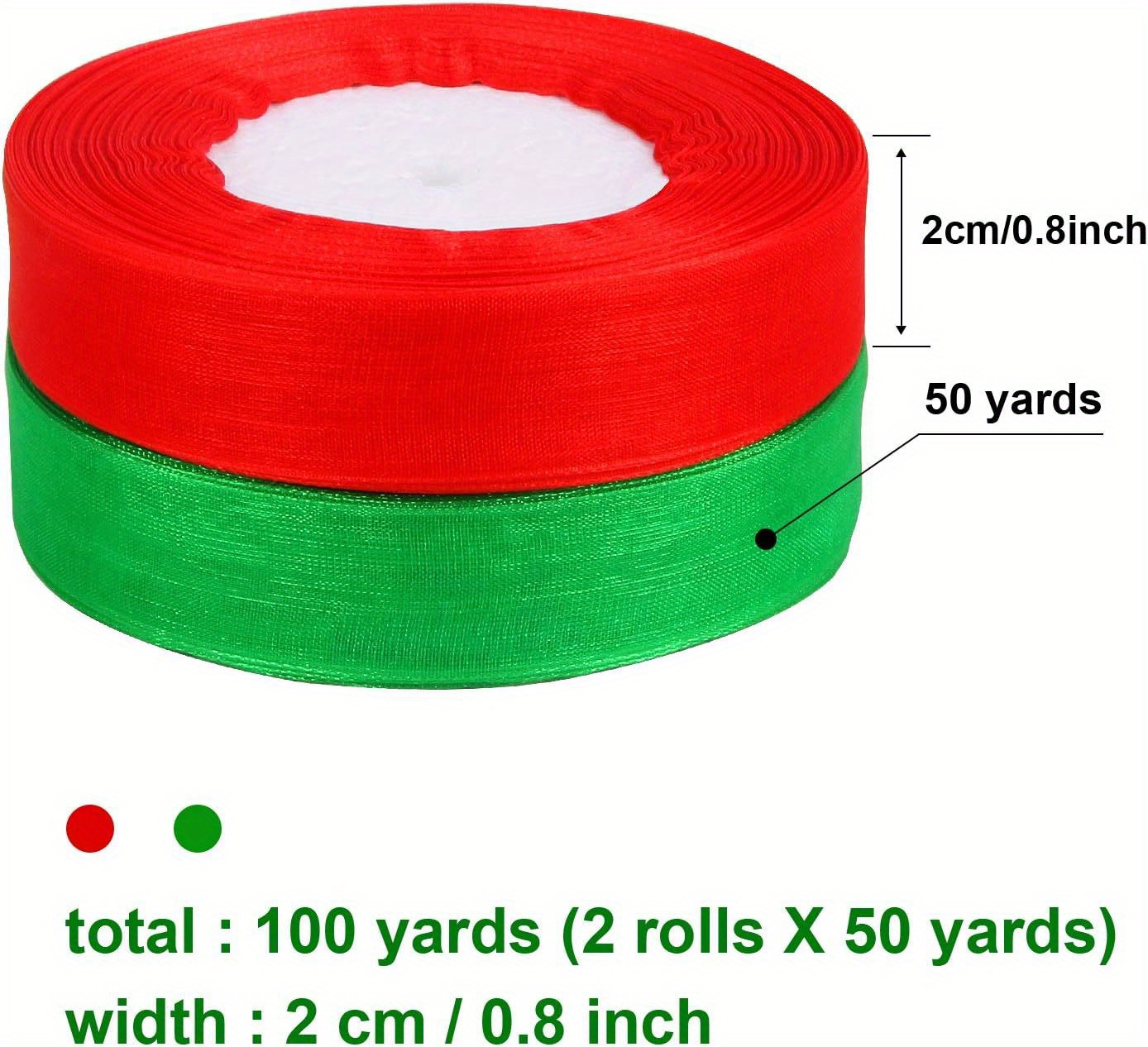 Sheer Red Ribbon, 100 Yards Roll of Ribbon 