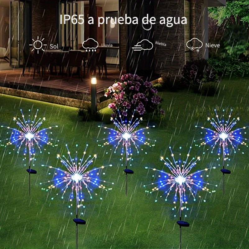 2 Piezas Luces Solares Jardín (37.4''x2.76'') 150 Luces Led - Temu Chile