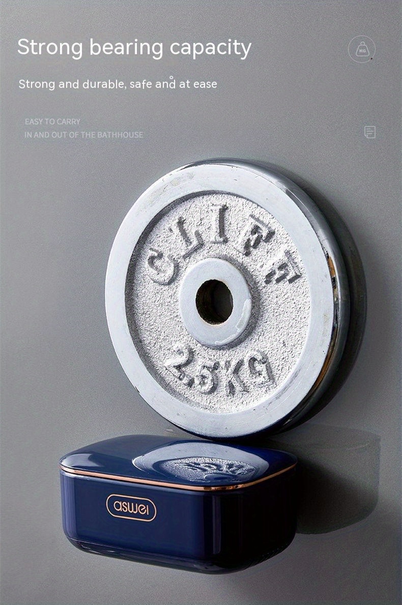 Leakproof Wall-Mounted Soap Dish with Lid - Durable Plastic, Rectangular Bathroom Accessory, Soap Holder, Soap Container, Drip Tray