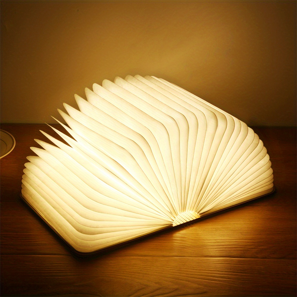 1pc Luce Notturna Libro A Led Portatile 3 Colori 3d Creativo