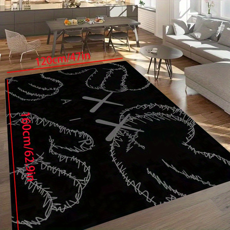 Modern Abstract Fluffy Living Room Rug