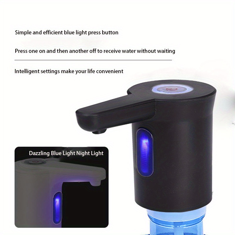 Elektrische Wasserflaschenpumpe mit Basis USB Wasserspender Tragbare  automatische Wasserpumpe Eimer Flasche Spender - Schwarz
