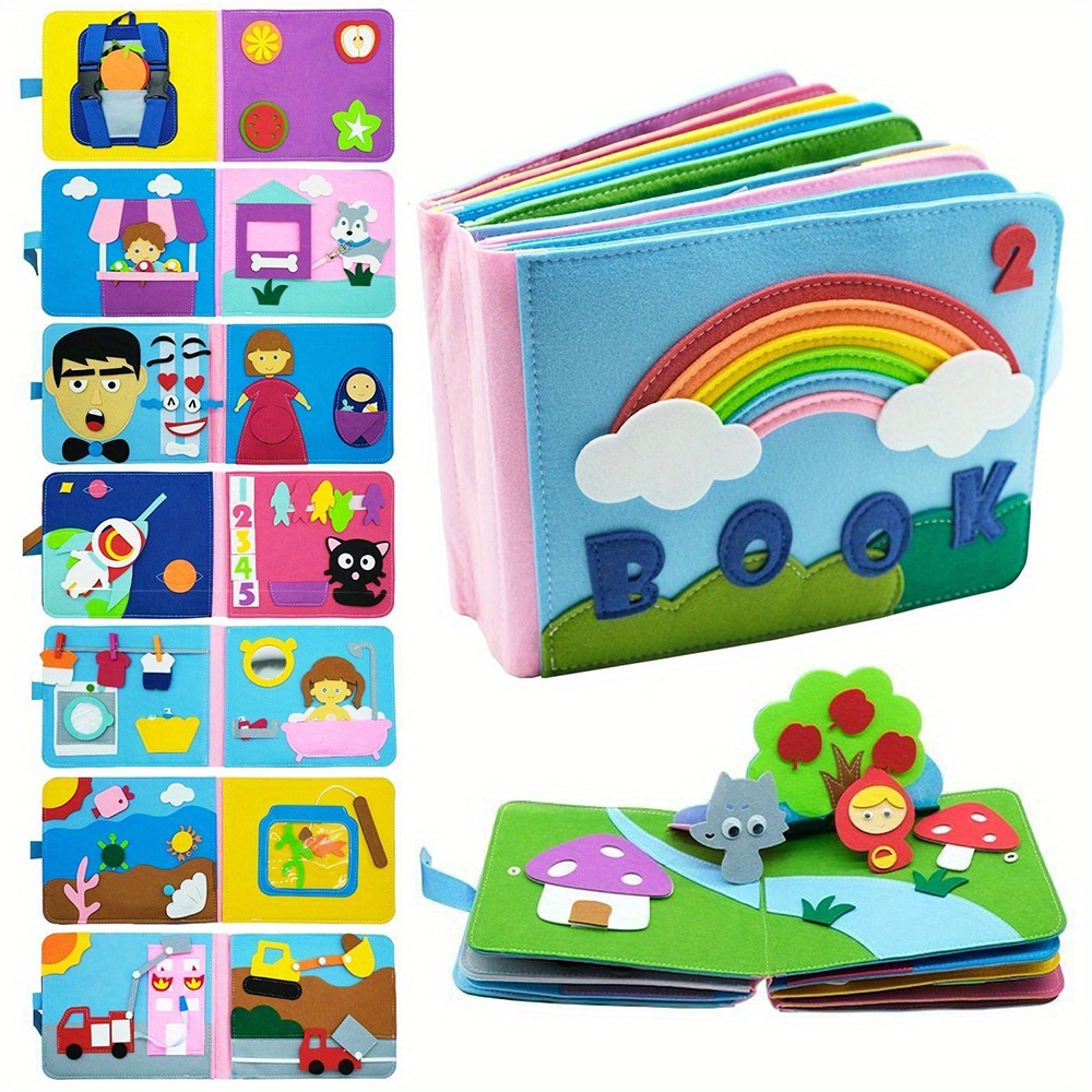 Cloth Book Toddler Montessori Toys DIY Craft Castle Rainbow Handmade Book Busy  Board Baby Early Learning Education Basic Life
