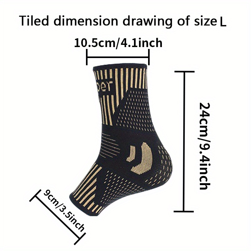 1 Pair Copper Compression Recovery Foot Sleeves for Men & Women