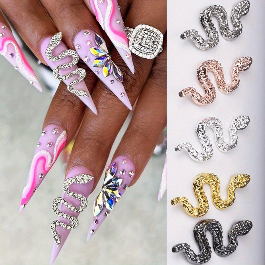 Piercing Dangle Nail Art Punk Charms Glitter 3D Nails Rhinestone