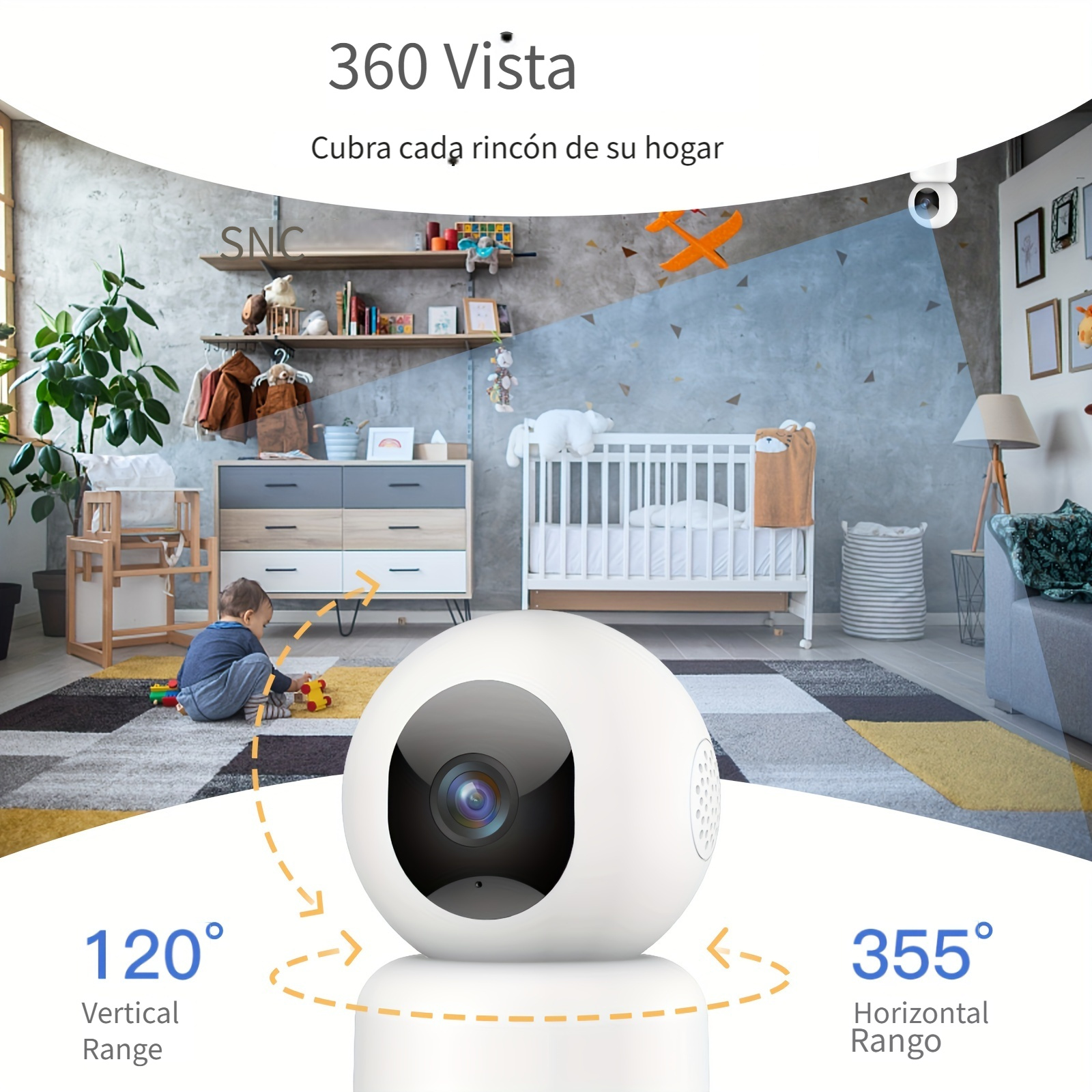 Xiaomi Mi 360 ° Cámara de seguridad para el hogar 2K, cámara de vigilancia,  monitor de bebé, visión nocturna de video de 360 °, detección humana con