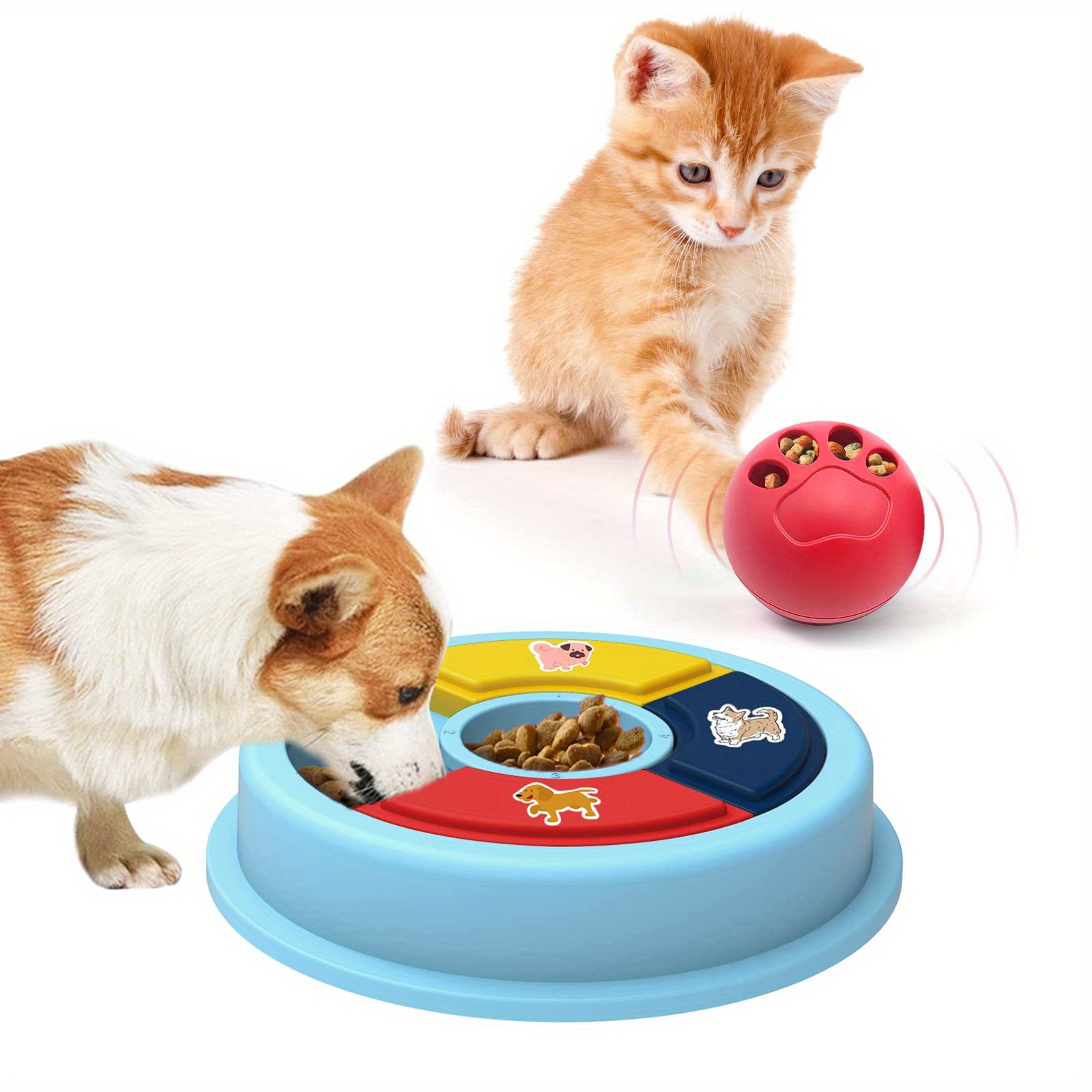 Cat Treat Dispenser Toys, Tumbler Cat Puzzle Feeder, Interactive