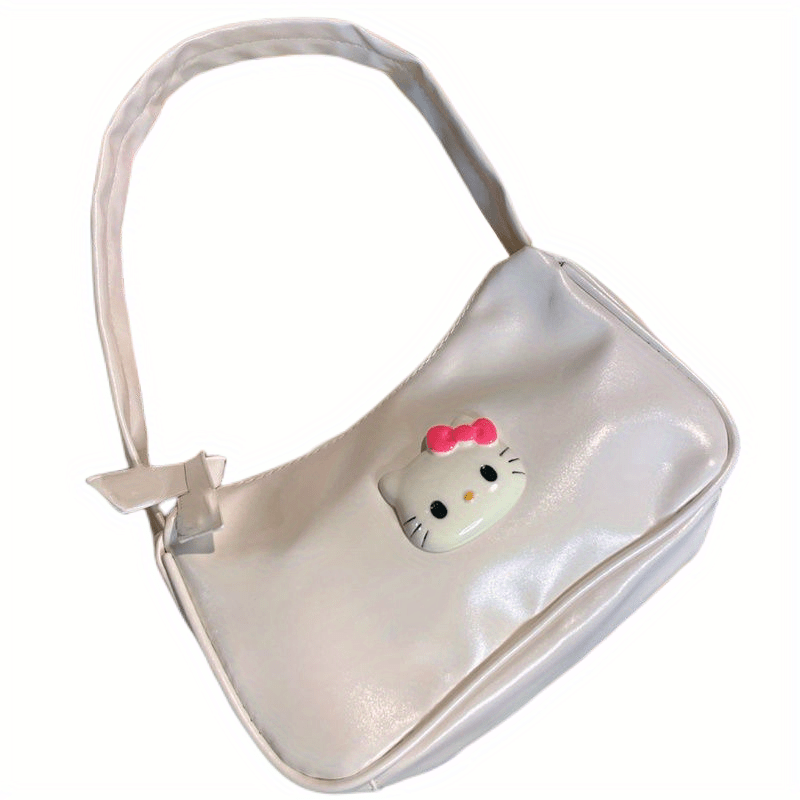 Hello Kitty Pattern Baguette Bag, Trendy Zipper Underarm Bag, Stylish  Shoulder Bag - Temu Austria