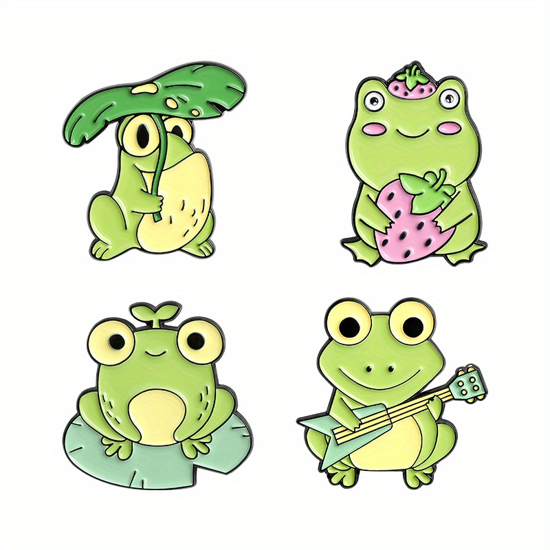 Cartoon Cute Animal Frog Enamel Pins Music Guitar Car - Temu