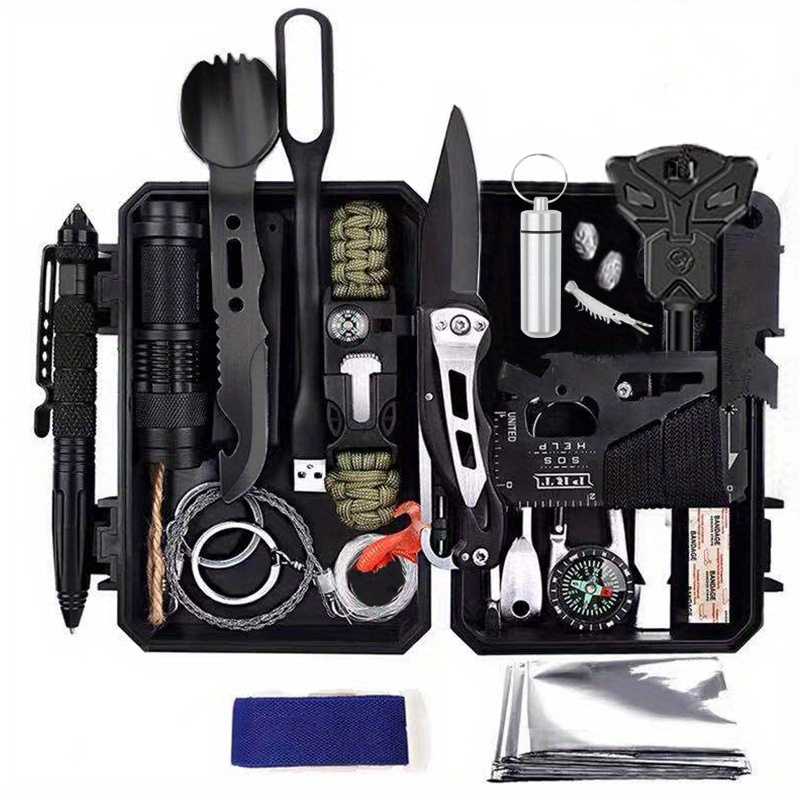 33 in 1 survival kit for outdoor adventures and emergencies details 0