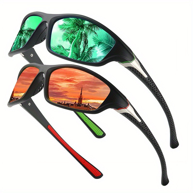 Classic Trendy Wrap Around Rectangle Polarized Sports Sunglasses Men Women  Running Cycling Fishing Golf Driving Goggles - Jewelry & Accessories - Temu