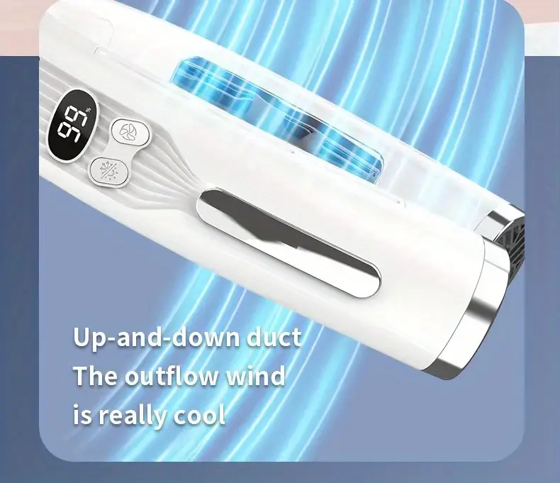 hanging neck fan cooling small air conditioner portable leafless silent small usb charging built in 4400ma battery ring neck cooling air conditioner with a 15 c drop per second the upper and lower air ducts are really cool for the outflow of feng details 10