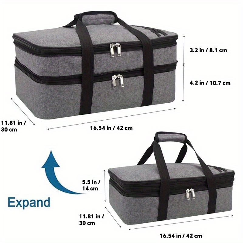 Insulated Casserole Carrier for Picnic Cooler Bag Potluck Thermal Insulated  Tote for Camping Large Food Carrier Stripes 