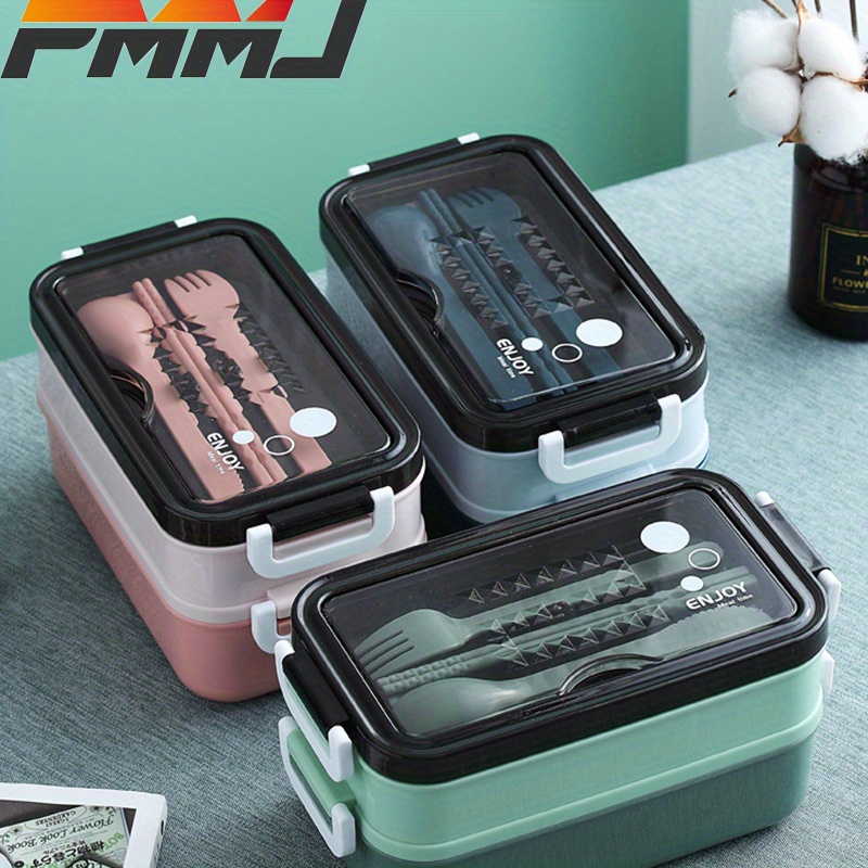 Pmmj Stainless Steel Insulation Lunch Box Double-layer Student Adult  Working Lunch Box Compartment With Lid Soup Bowl Bento Box Portable Lunch  Box Japanese Bento Lunch Box Keep Warm With Tableware Microwaveable Heating